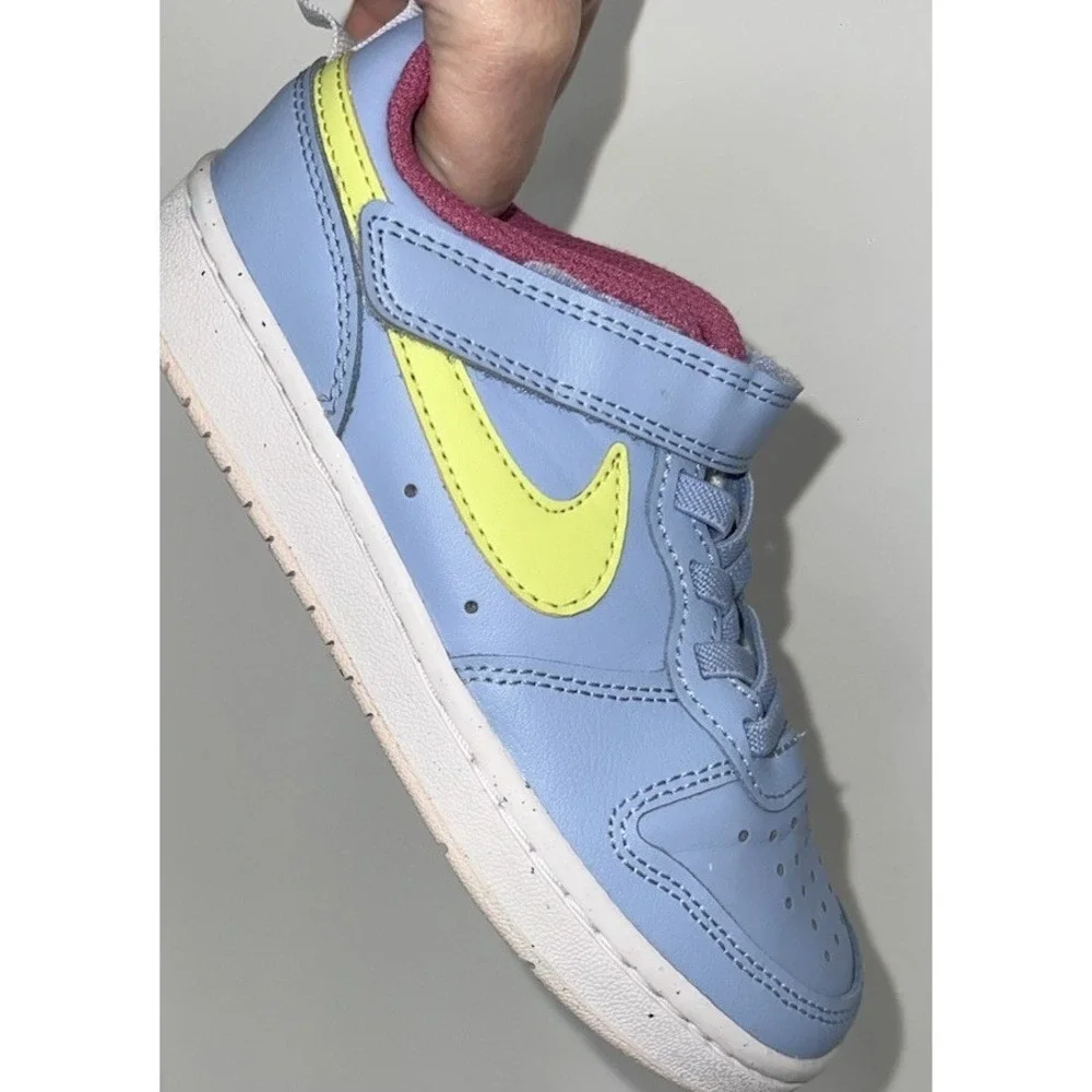 (339/8)Nike Court Borough Low Cobalt Bliss Lemon Twist Size 12 C